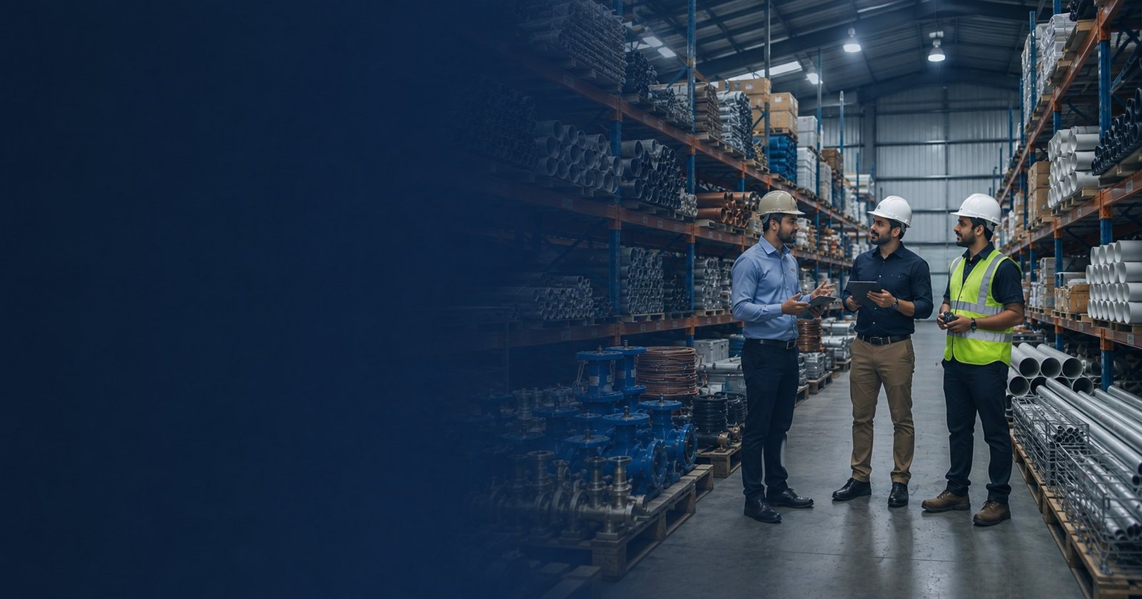 MEP and building material stock held in a supplier warehouse